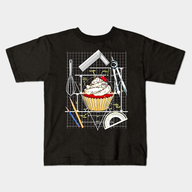 For the love of Architecture and Baking - Cupcake design Kids T-Shirt by Roy's Disturbia